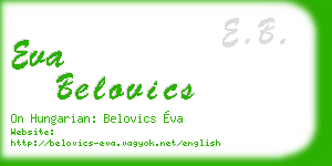 eva belovics business card