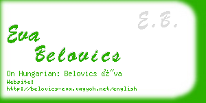 eva belovics business card